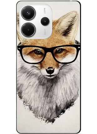 Чехол силиконовый бампер для xiaomi redmi note 14 с рисунком лиса