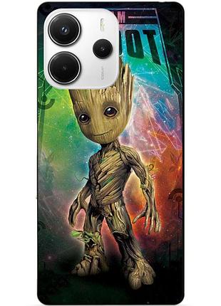 Чехол силиконовый бампер для xiaomi redmi note 14 с рисунком groot грут стражи галактики
