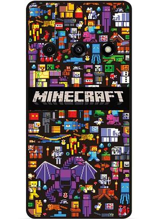 Силиконовый чехол бампер для xiaomi redmi a3 с картинкой майнкрафт minecraft
