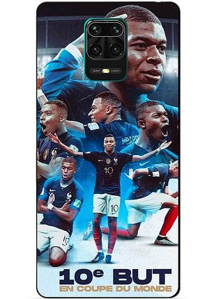 Силиконовый бампер чехол для xiaomi redmi note 9 pro с рисунком мбаппе франция mbappe