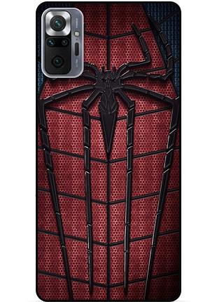 Силиконовый бампер чехол для xiaomi redmi note 10 pro с картинкой человек паук spider man