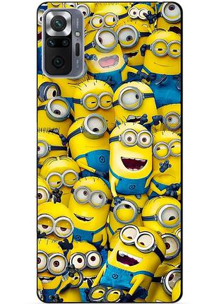 Силіконовий чохол бампер для xiaomi redmi note 10 pro з малюнком міньйони minion
