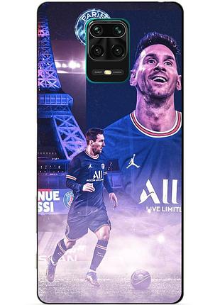 Силіконовий чохол бампер для xiaomi redmi note 9 pro з малюнком messi psg мессі