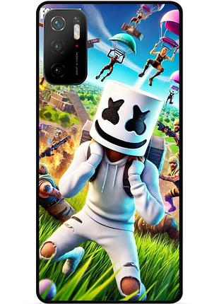Силіконовий чохол бампер для xiaomi poco m3 pro з малюнком фортнайт fortnite