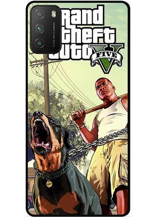 Силіконовий бампер чохол для xiaomi poco m3 з малюнком gta гта