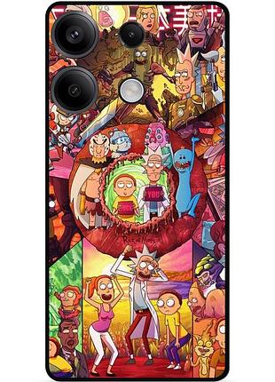 Силиконовый чехол бампер для xiaomi poco x6 5g с картинкой rick and morty рик и морти