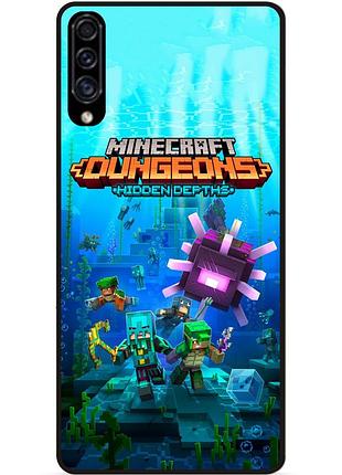 Силиконовый бампер чехол для samsung m20 с рисунком майнкрафт minecraft