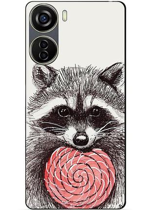 Чехол силиконовый бампер для zte blade v40 design с рисунком енот