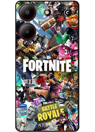 Силіконовий чохол бампер для zte blade a54 з картинкою fortnite фортнайт