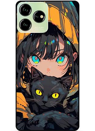 Чехол силиконовый бампер для zte blade v50 design с рисунком аниме котик