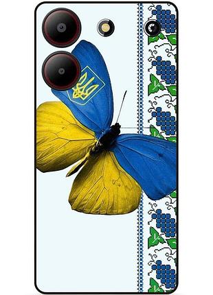 Чехол силиконовый бампер для zte blade a54 с рисунком бабочка украина мотылек