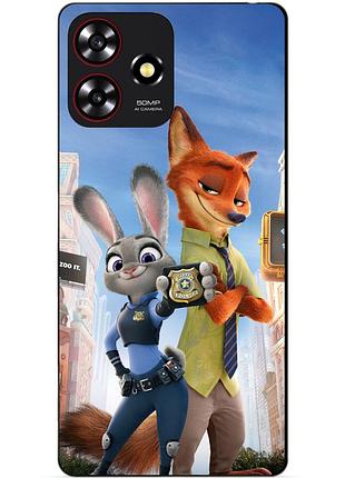 Чехол силиконовый бампер для zte blade a73 с рисунком джуди зверополис zootopia