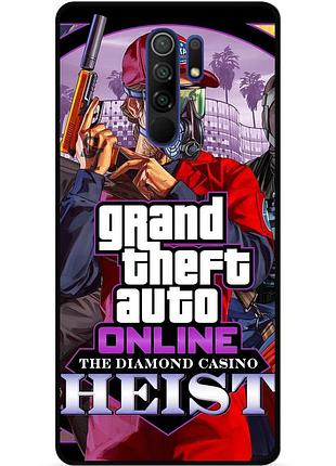 Силиконовый чехол бампер для xiaomi redmi note 8 pro с картинкой гта gta