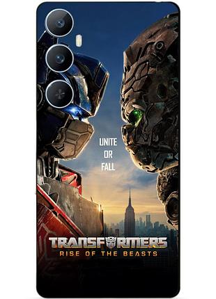Чехол силиконовый бампер для realme c65 с рисунком звероботы трансформеры transformers
