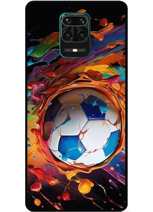 Силиконовый чехол бампер для xiaomi redmi note 9 pro с рисунком футбол мяч