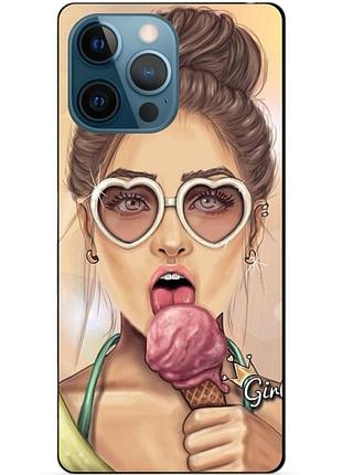 Чехол силиконовый бампер для iphone 14 pro max с рисунком мороженое