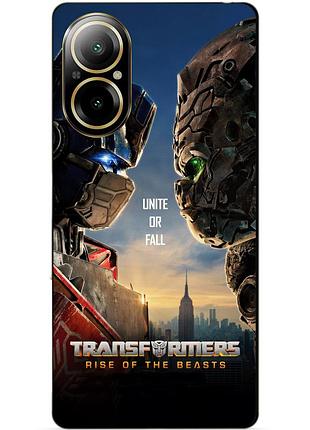 Чехол силиконовый бампер для realme c67 с рисунком звероботы трансформеры transformers