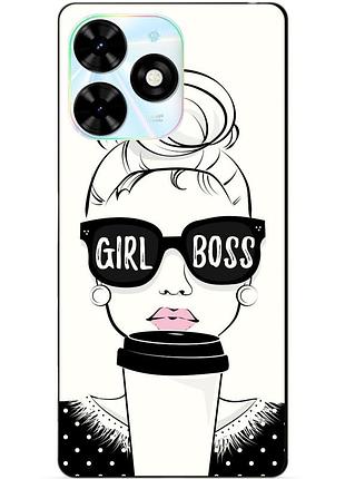 Силіконовий чохол бампер для tecno spark 20 pro з малюнком girl boss