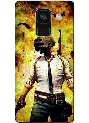 Чехол силиконовый бампер для samsung a8 plus с рисунком пабг puвg