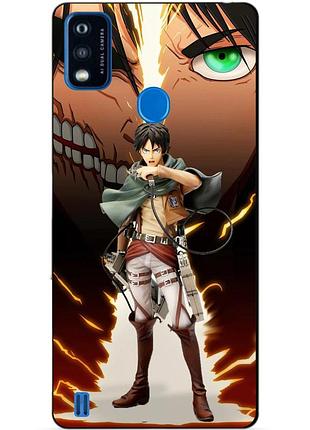Силіконовий чохол бампер для zte blade a51 з малюнком атака титанів attack on titan