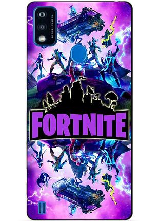 Силіконовий чохол бампер для zte blade a51 з малюнком fortnite marvel фортнайт марвел
