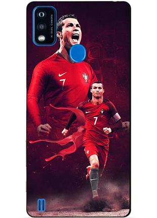 Силіконовий чохол бампер для zte blade a51 з малюнком ronaldo португалія роналдо