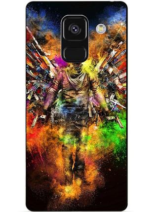 Чехол силиконовый бампер для samsung a8 plus с рисунком воин контр-страйк counter-strike
