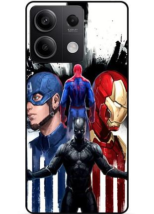 Чехол силиконовый бампер для xiaomi redmi note 14s с рисунком marvel марвел человек паук