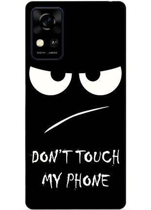 Силіконовий чохол бампер для zte blade a31 з малюнком очей dont touch my phone