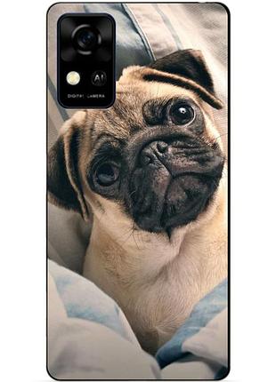 Силіконовий чохол бампер для zte blade a31 з малюнком фото мопс