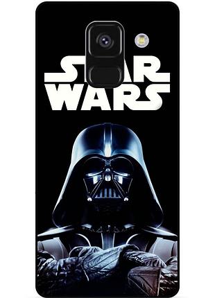 Чехол силиконовый бампер для samsung a8 plus с рисунком star wars звездные войны дарт вейдер