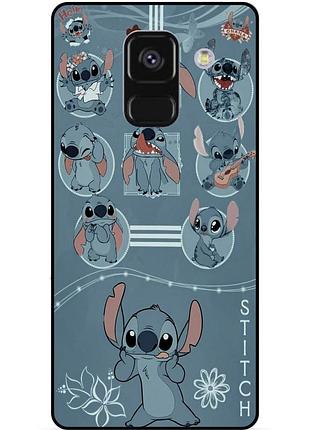 Чехол силиконовый бампер для samsung a8 plus с картинкой стич stitch