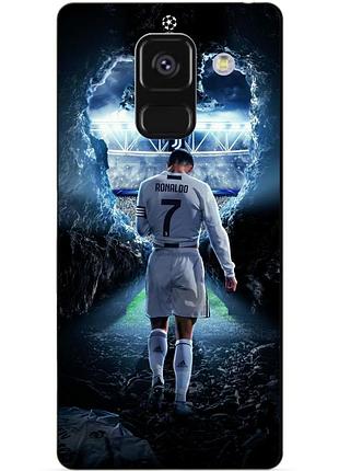 Чехол силиконовый бампер для samsung a8 plus с рисунком ronaldo роналдо