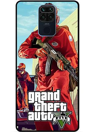 Силіконовий бампер чохол для xiaomi redmi note 9 з малюнком gta гта