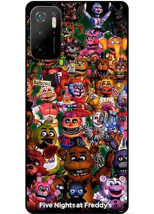 Силіконовий бампер чохол для xiaomi poco m3 pro з малюнком аніматроніки freddy фредді