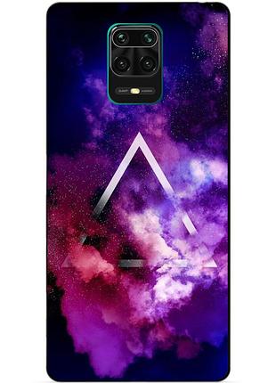 Чехол силиконовый бампер для xiaomi redmi note 9s с рисунком космос галактика