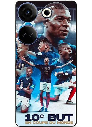 Чехол силиконовый бампер для tecno camon 20 pro с рисунком мбаппе франция mbappe