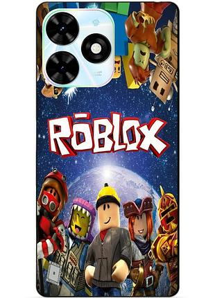 Чехол силиконовый бампер для infinix smart 8 plus (x6526) с рисунком роблокс roblox