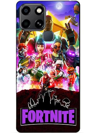 Чехол силиконовый бампер для infinix smart 6 с рисунком fortnite фортнайт