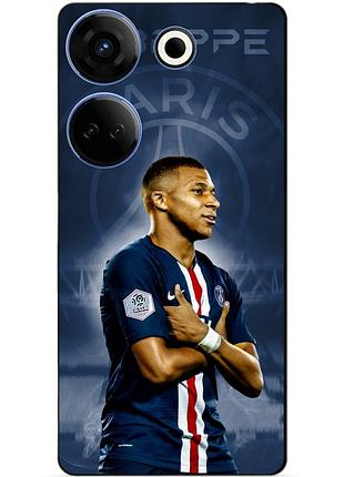 Силіконовий бампер чохол для tecno camon 20 pro з малюнком мбаппе псж mbappe