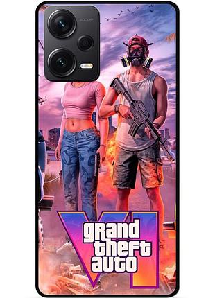 Силиконовый чехол бампер для xiaomi redmi note 12 pro plus gta гта