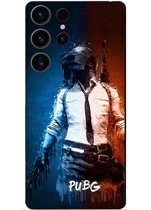 Чехол силиконовый бампер для samsung s23 ultra с рисунком puвg пабг