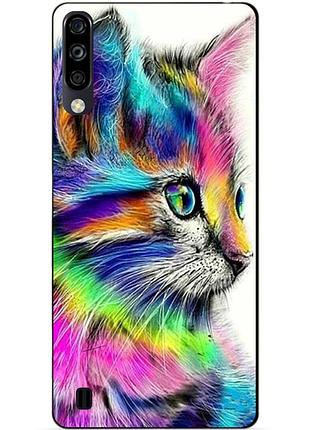 Чехол силиконовый бампер для zte blade a7 2020 с рисунком акварельный кот