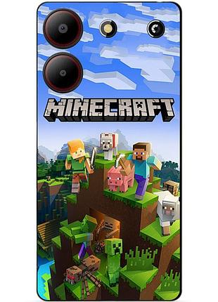 Чехол силиконовый бампер для zte blade a54 с рисунком minecraft майнкрафт