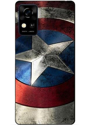 Силіконовий чохол бампер для zte blade a31 з малюнком капітан америка супергерой marvel