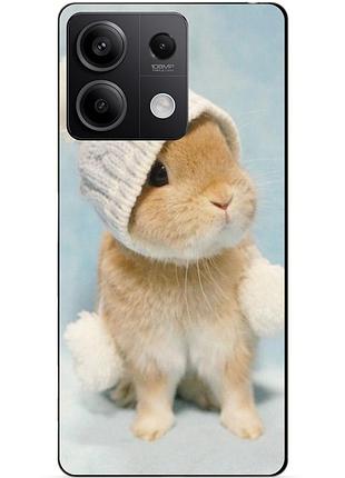 Силіконовий чохол бампер для xiaomi poco m6 pro 4g з малюнком зайчик у шапці