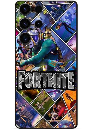 Чехол силиконовый бампер для samsung s23 ultra с картинкой фортнайт fortnite