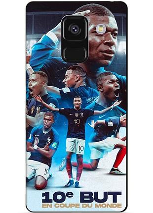 Чехол силиконовый бампер для samsung a8 plus с рисунком мбаппе франция mbappe