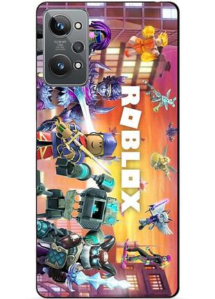 Силиконовый чехол бампер для realme gt2 с картинкой роблокс roblox