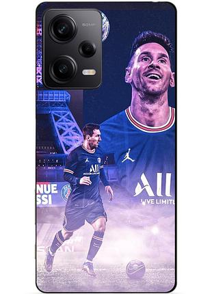 Силиконовый чехол бампер для xiaomi redmi note 12 pro 5g с рисунком messi psg месси